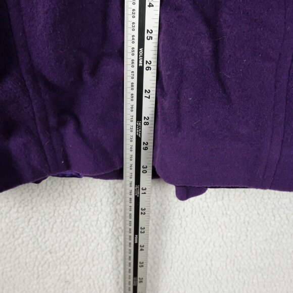 London Fog Coat Womens 12 M Purple Wool Cashmere Double Breasted Heavy 80S - Picture 6 of 10